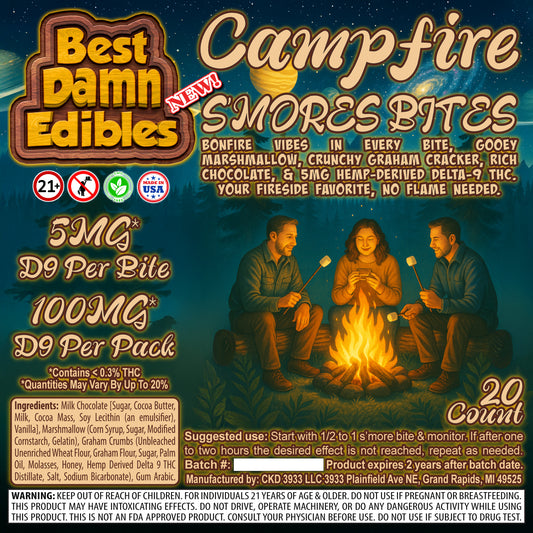 5mg Delta 9 THC S’mores Bites (Packaged) | MOQ