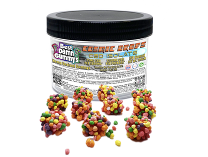 100% CBD Isolate Cosmic Drops (Packaged) - 25 Packages per order - Best Damn Gummy's - Wholesale